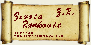 Života Ranković vizit kartica